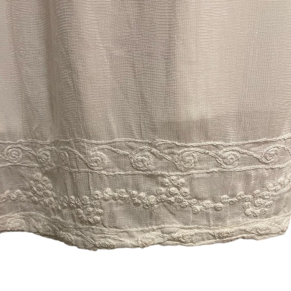 ZARA Maxi Shirt Crinkle Chiffon Pull On Embroidered Waist/Hem Lined Size Small - Picture 3 of 10